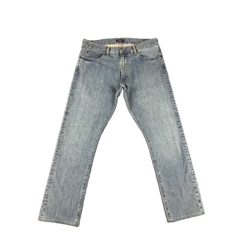 Polo Ralph Lauren The Varick Slim Straight 1967 Jeans 34 X 32 Medium Wash Blue